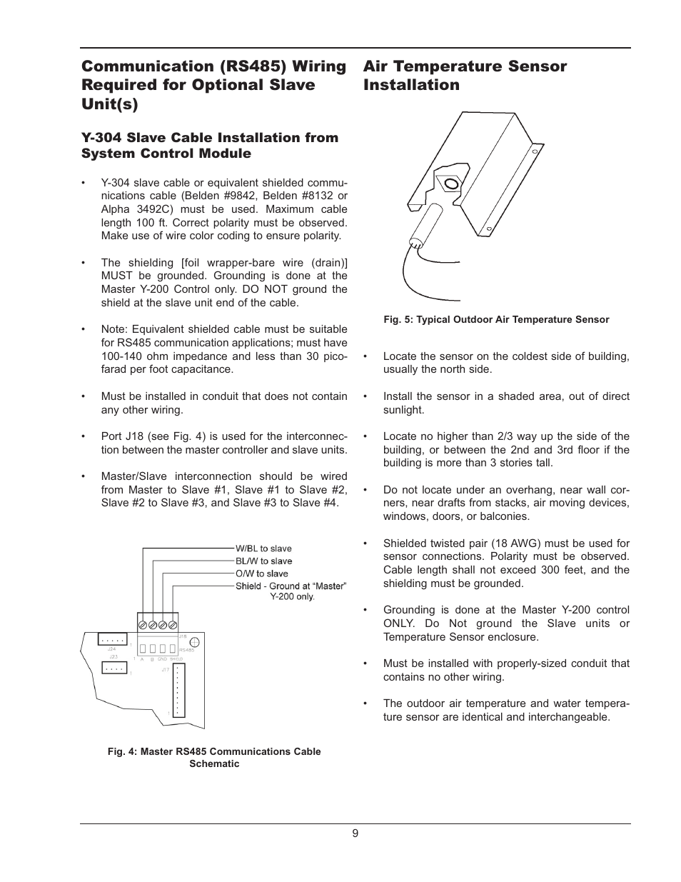 Air temperature sensor installation | Raypak LONMARK Y-200 User Manual | Page 9 / 40