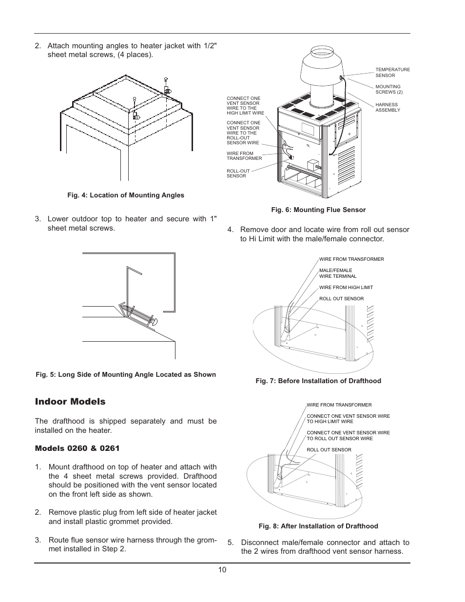 Indoor models | Raypak 2600401 User Manual | Page 10 / 40
