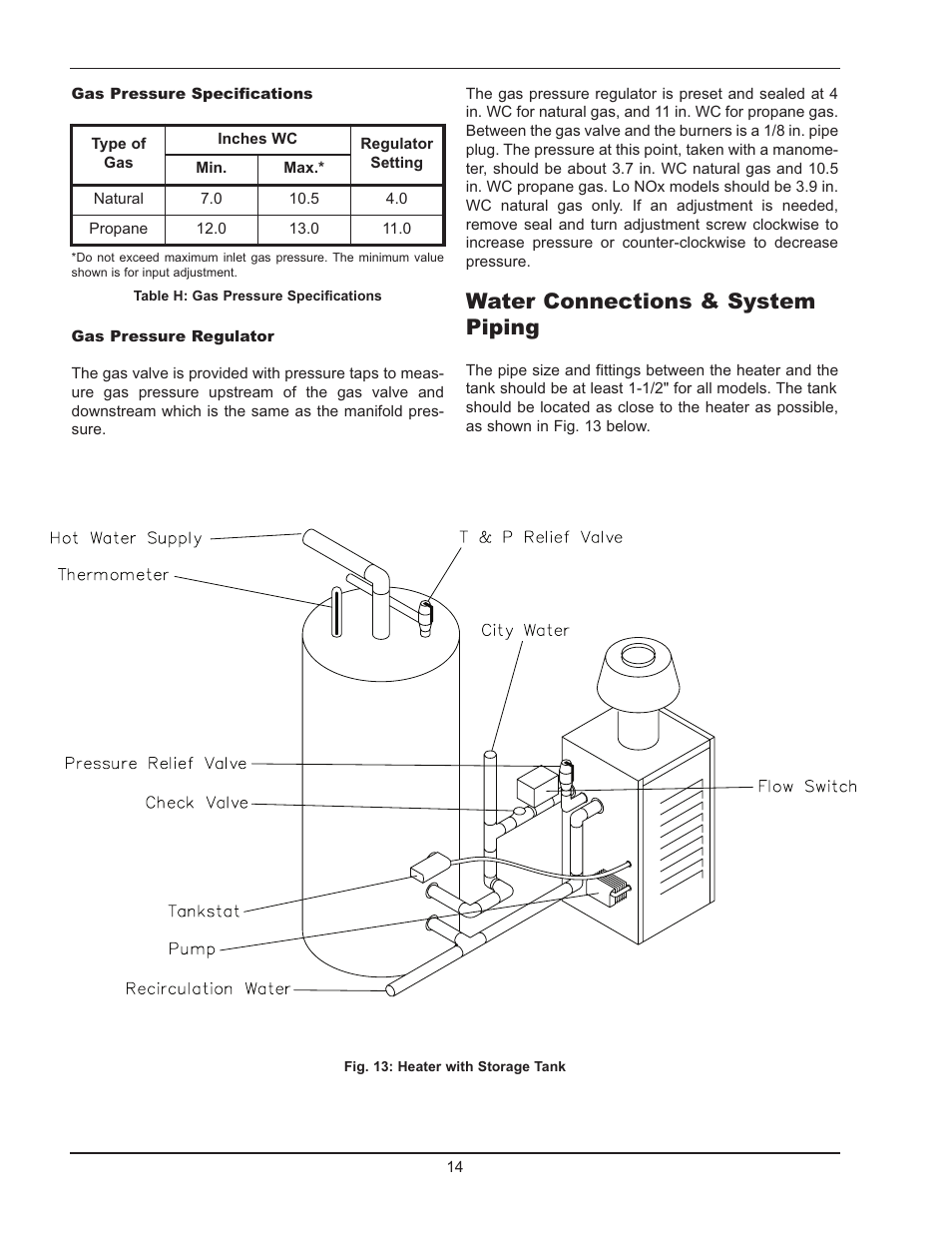 Water connections & system piping | Raypak 2600401 User Manual | Page 14 / 40