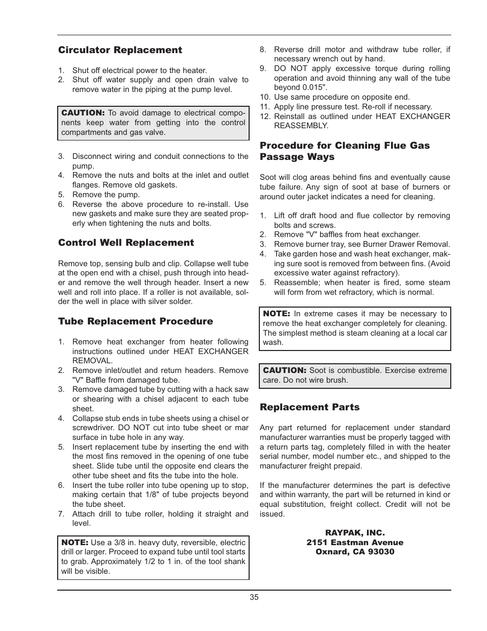 Raypak 2600401 User Manual | Page 35 / 40