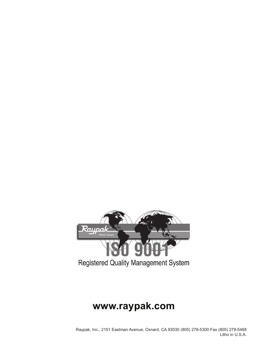 Raypak MVB 503-2003 User Manual | Page 56 / 56