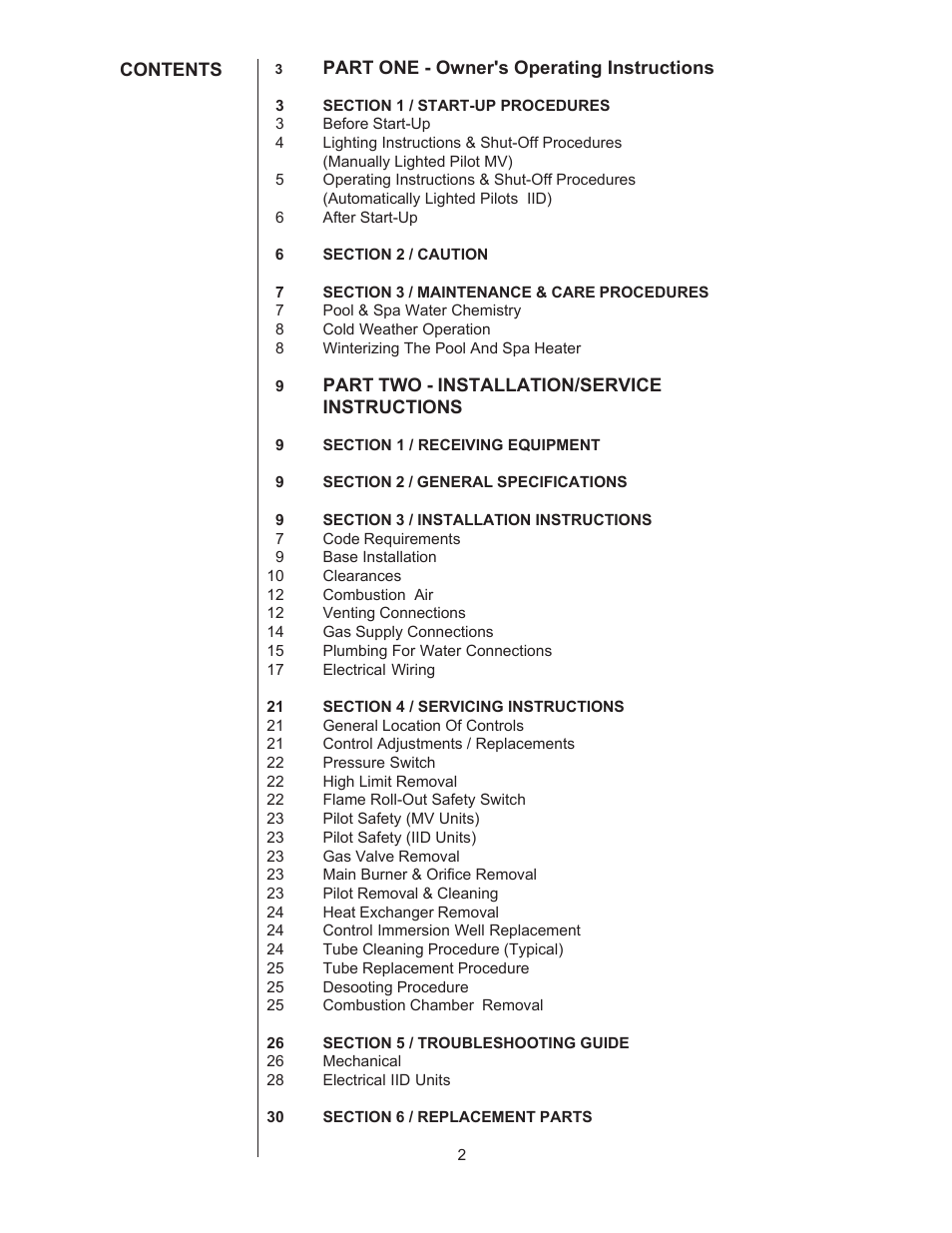 Raypak VERSA 155C User Manual | Page 2 / 35