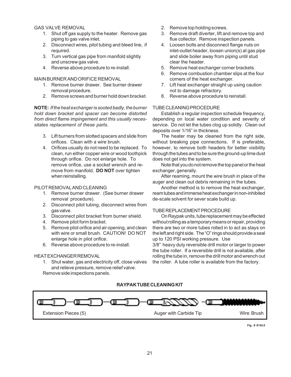 Raypak 514-824 User Manual | Page 21 / 32