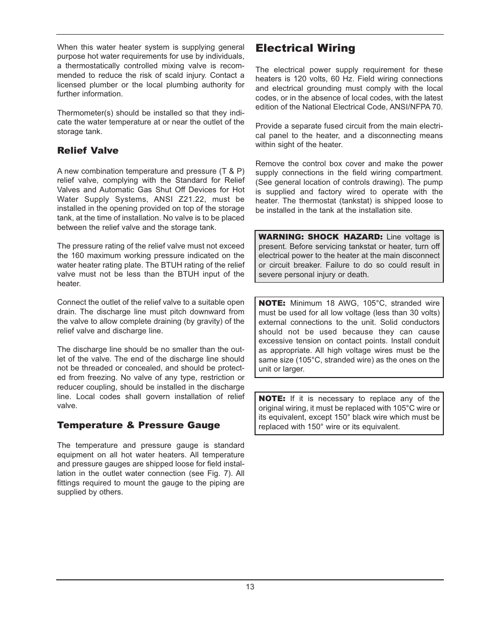 Electrical wiring | Raypak 090A User Manual | Page 13 / 28