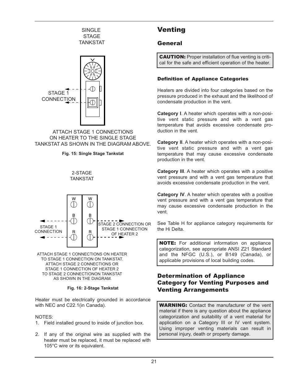 Venting | Raypak HI DELTA 122-322 User Manual | Page 21 / 44