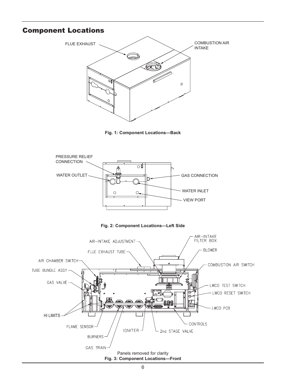 Component locations | Raypak HI DELTA 122-322 User Manual | Page 6 / 44