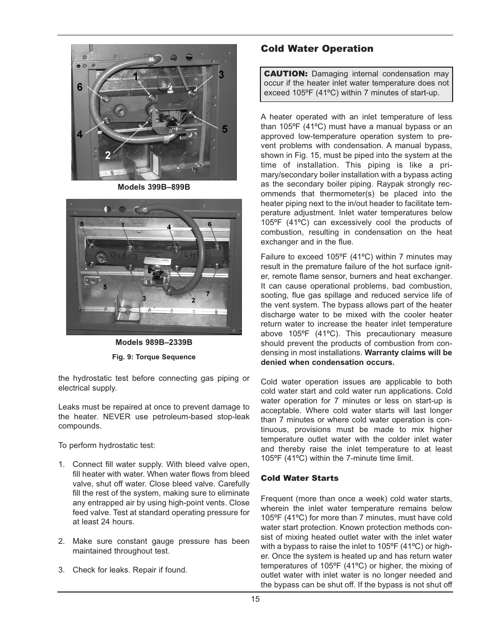 Raypak 399B-2339B User Manual | Page 15 / 52