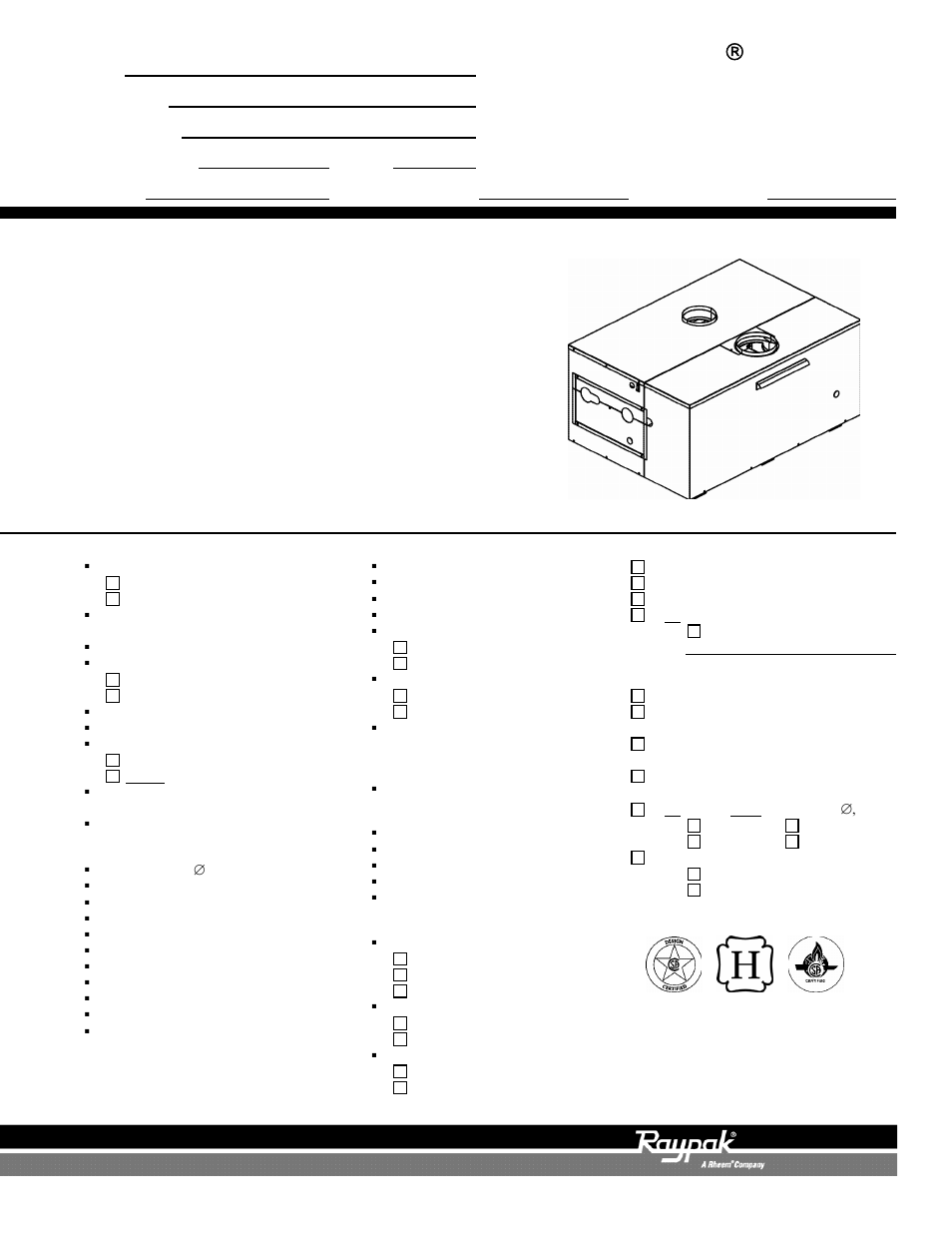 Raypak 122-322 User Manual | 2 pages
