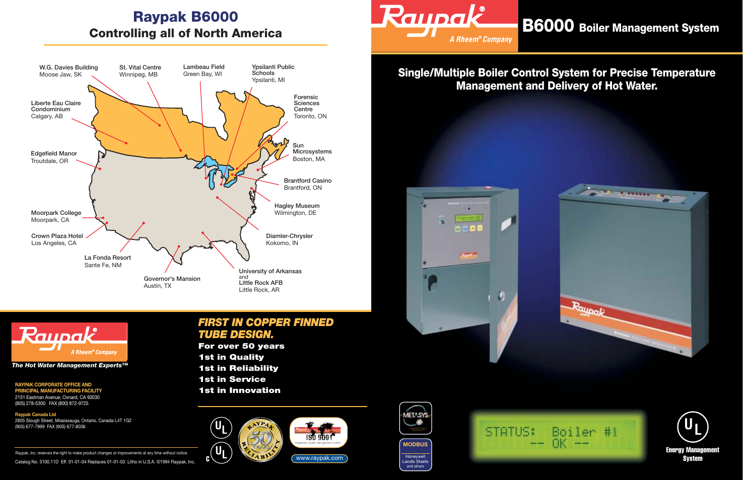 Raypak B6000 User Manual | 2 pages