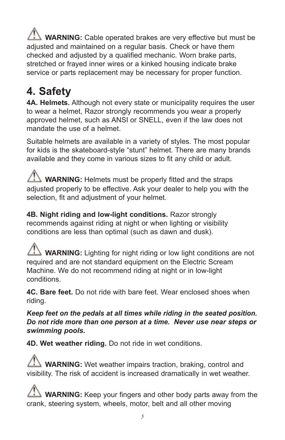 Safety | Razor ScreamMachine User Manual | Page 5 / 20