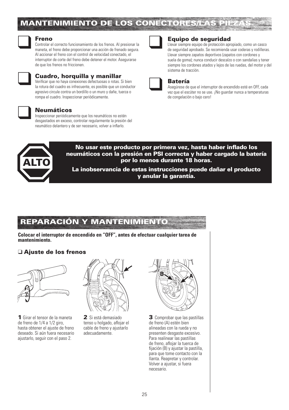 Alto | Razor E100 User Manual | Page 26 / 29