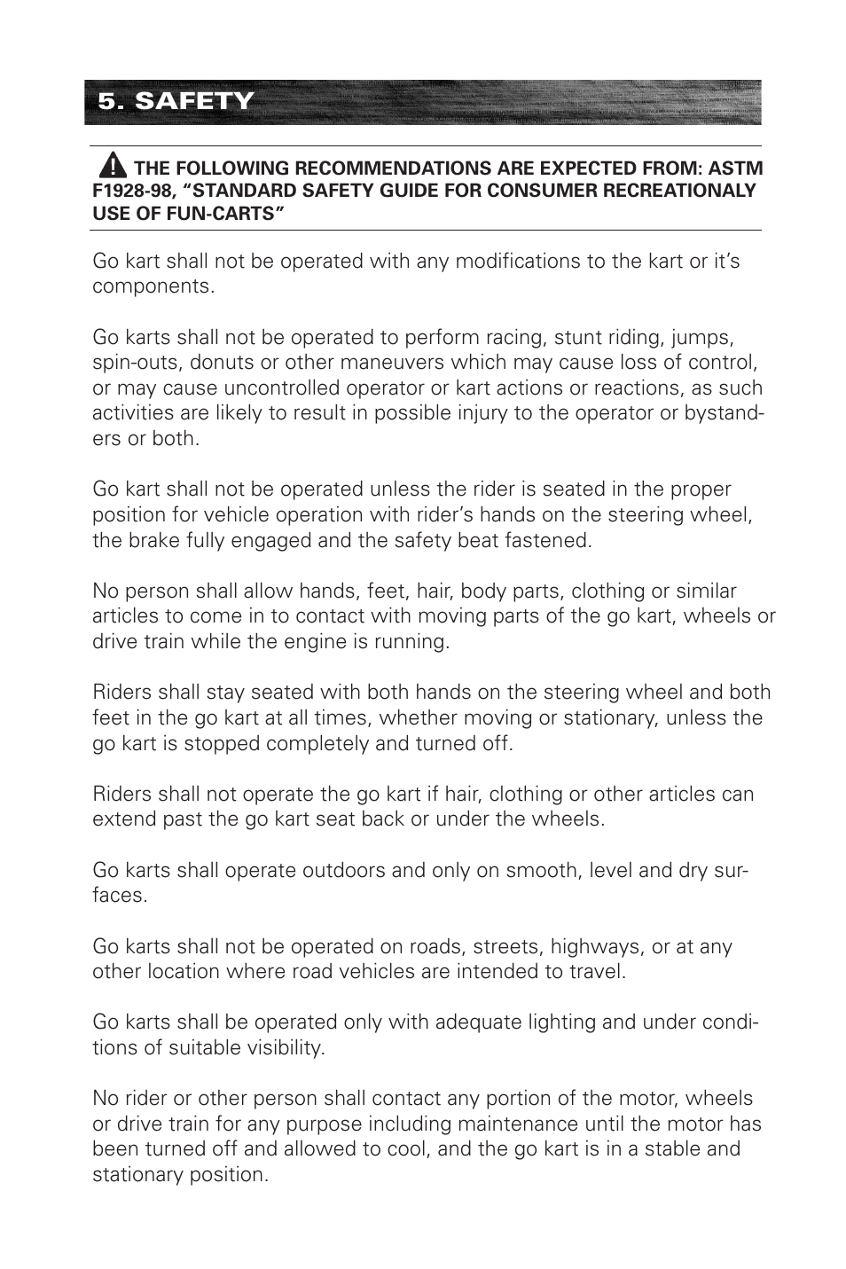 Razor ELECTRIC-POWERED GO KART 300001-SL User Manual | Page 14 / 20