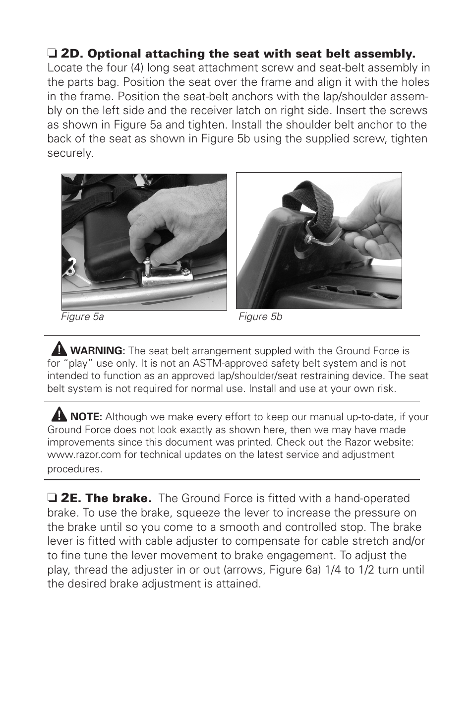 Razor ELECTRIC-POWERED GO KART 300001-SL User Manual | Page 7 / 20