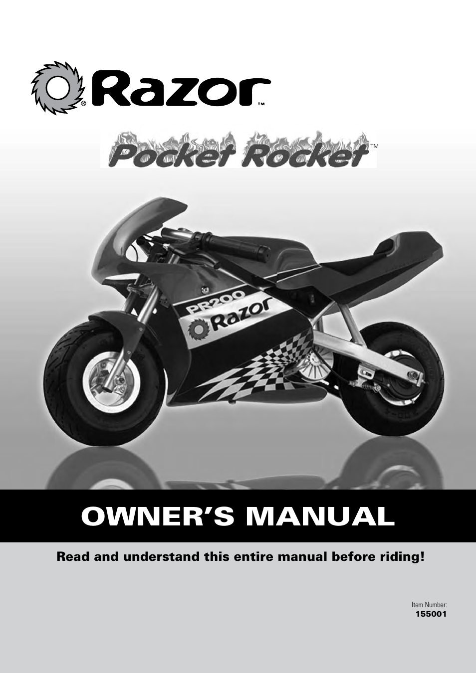 Razor POCKET ROCKET 155001 User Manual | 13 pages