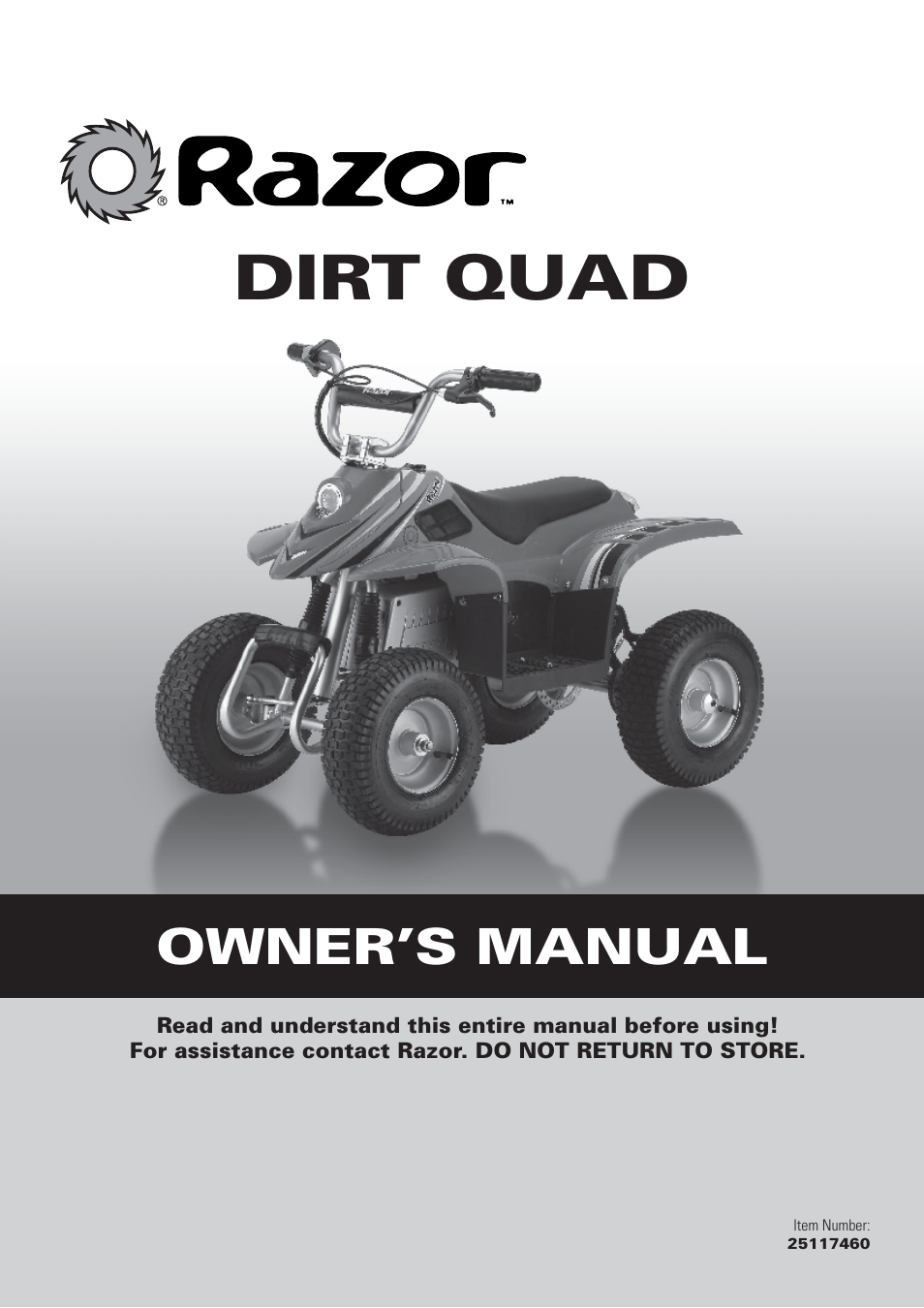 Razor DIRT QUAD 25117460 User Manual | 12 pages
