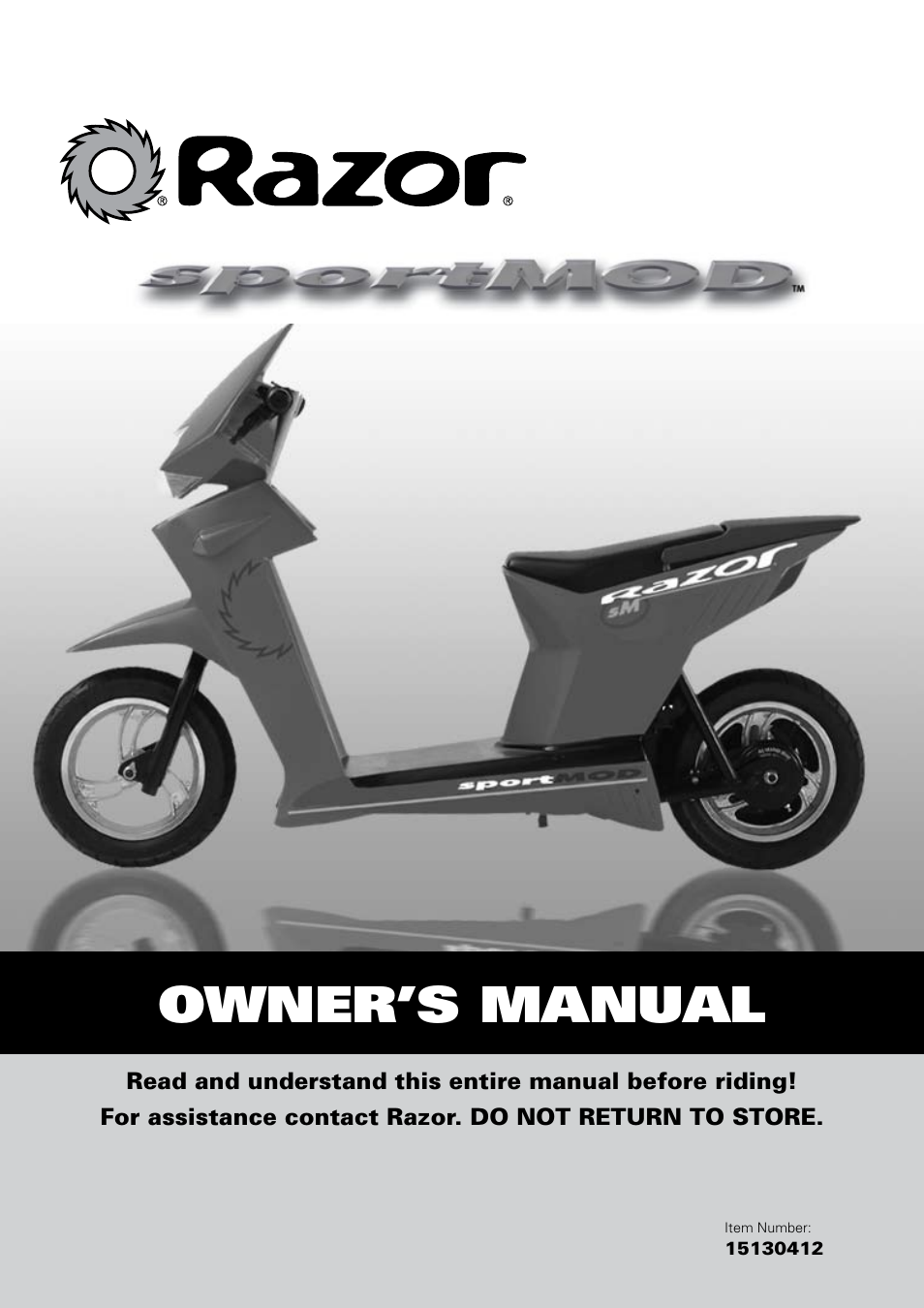 Razor SPORTMOD 15130412 User Manual | 13 pages
