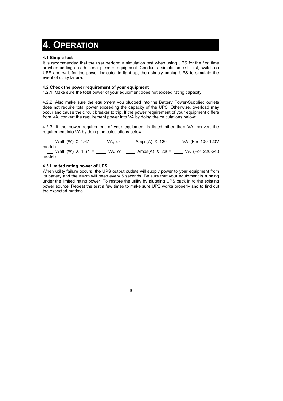 Peration | Rackmount Solutions 3000VA User Manual | Page 11 / 15