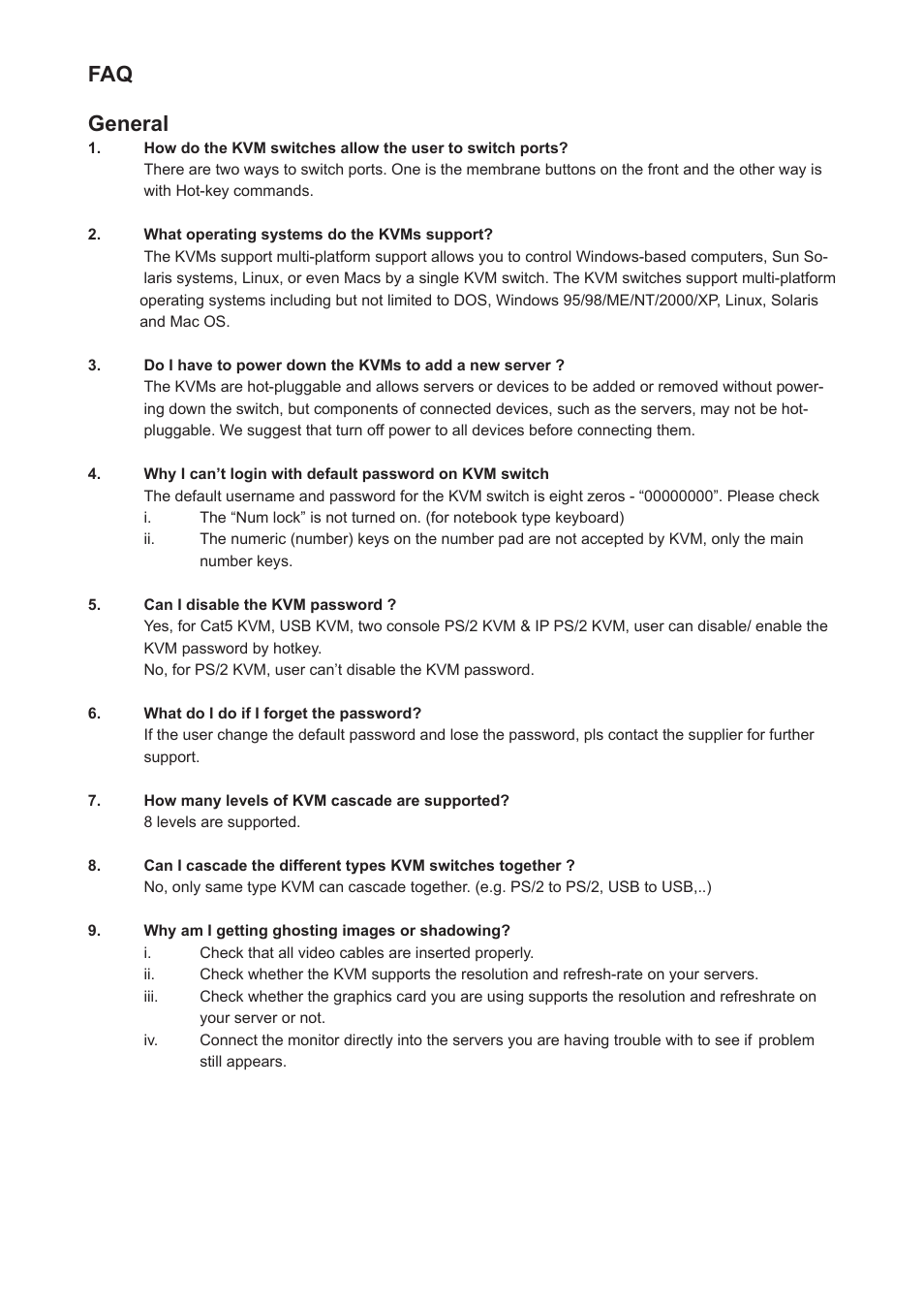 General | Rackmount Solutions CV-802 User Manual | Page 14 / 16