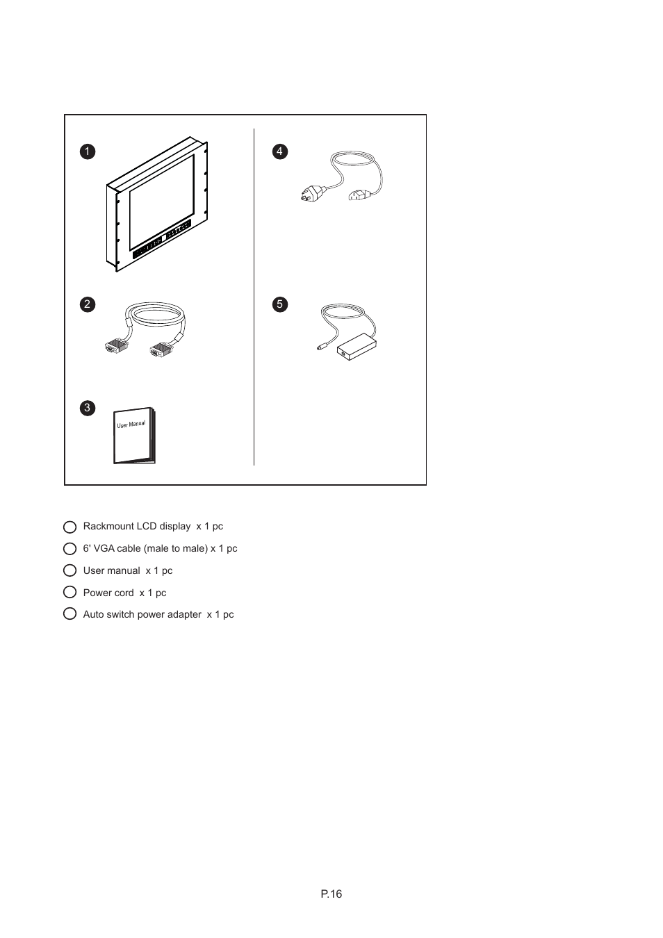 Chapter 6, 1 package contents | Rackmount Solutions CYBER VIEW RP-817QD User Manual | Page 20 / 48