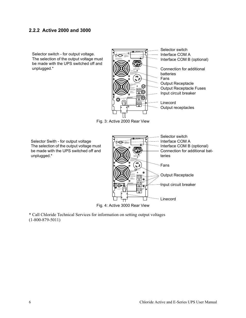 2 active 2000 and 3000, Fig. 3: active 2000 rear view, Fig. 4: active 3000 rear view | Rackmount Solutions VA 10000 User Manual | Page 10 / 58