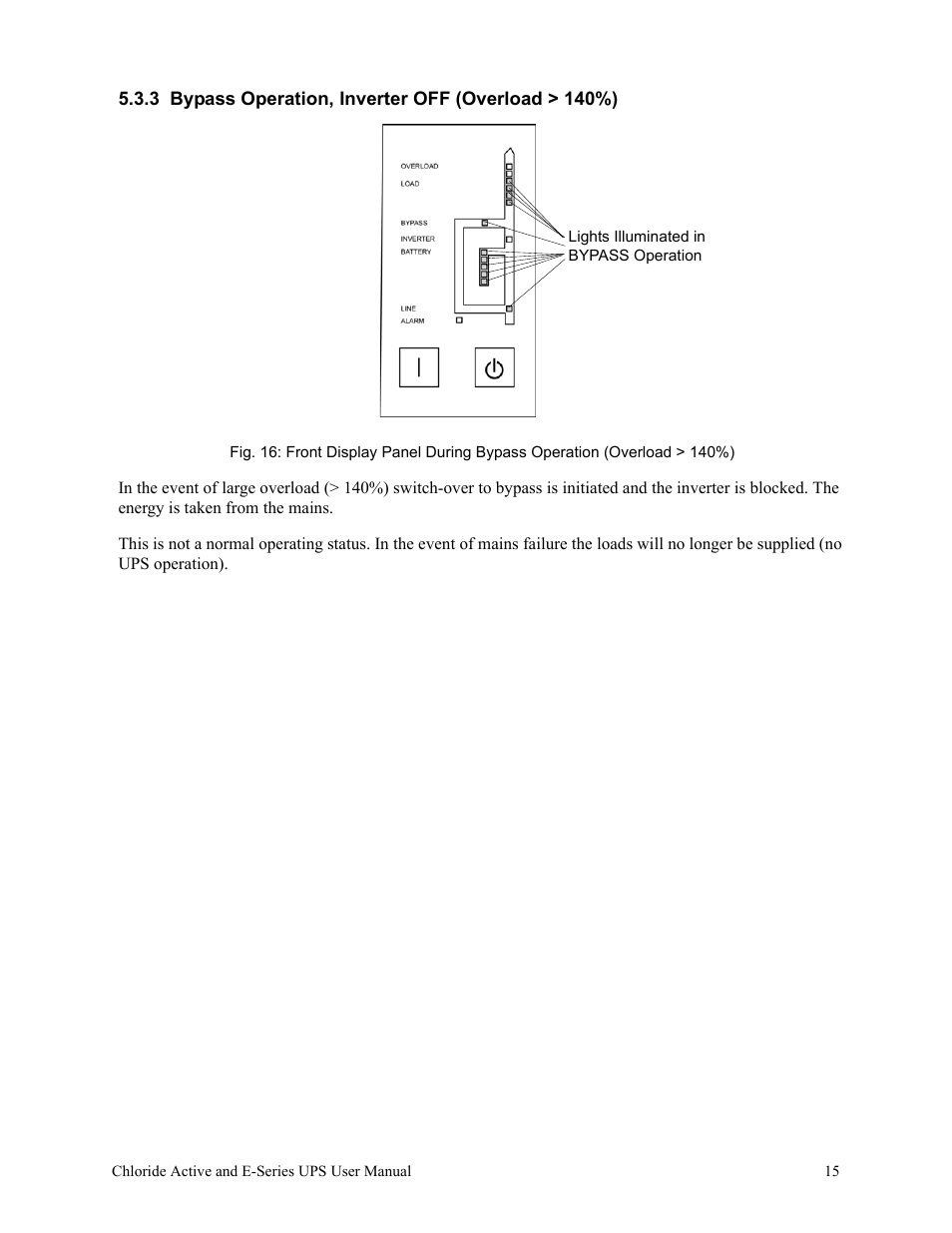 3 bypass operation, inverter off (overload > 140%) | Rackmount Solutions VA 10000 User Manual | Page 19 / 58