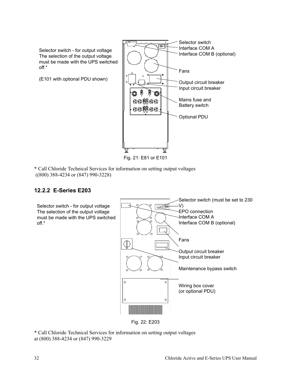 Fig. 21: e81 or e101, 2 e-series e203, Fig. 22: e203 | Rackmount Solutions VA 10000 User Manual | Page 36 / 58