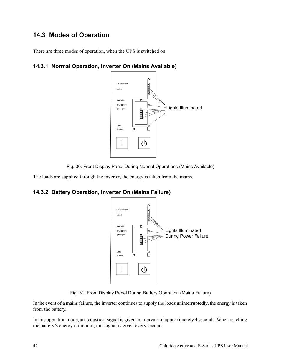 3 modes of operation, 1 normal operation, inverter on (mains available), 2 battery operation, inverter on (mains failure) | Rackmount Solutions VA 10000 User Manual | Page 46 / 58