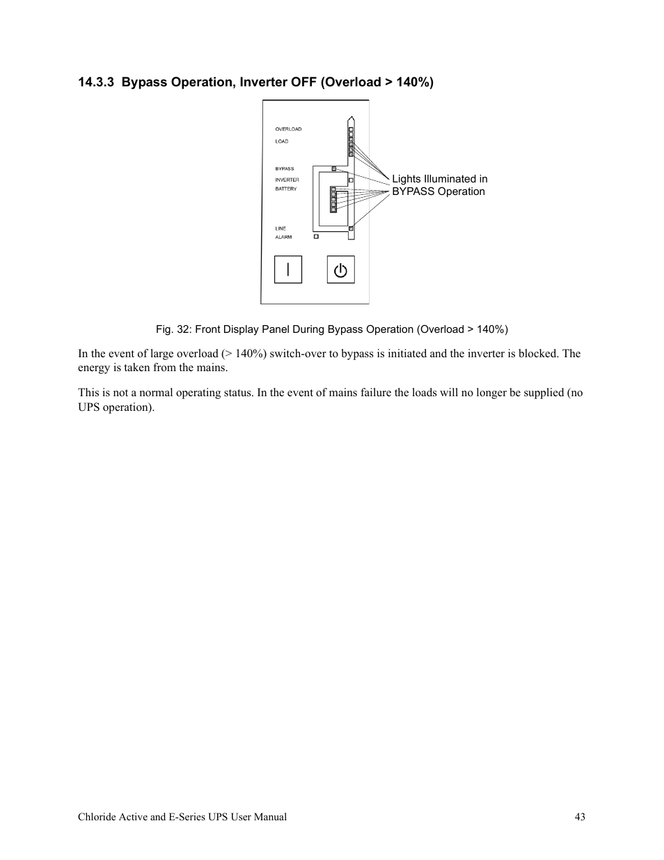 3 bypass operation, inverter off (overload > 140%) | Rackmount Solutions VA 10000 User Manual | Page 47 / 58