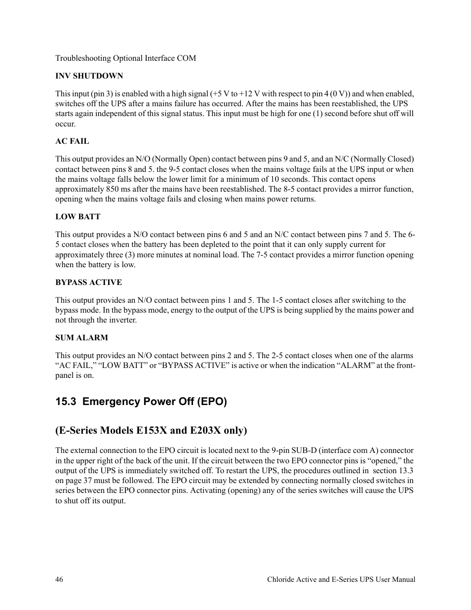 3 emergency power off (epo) | Rackmount Solutions VA 10000 User Manual | Page 50 / 58