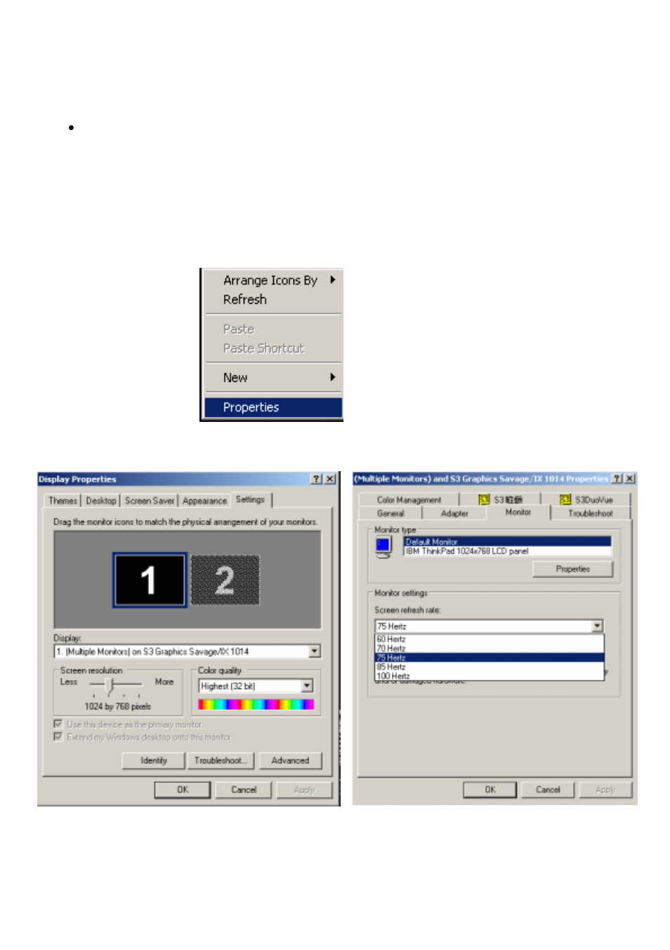 Resolution setting, Step 1 – press right click on the desktop, Step 2 – choose “properties | Rackmount Solutions RKP241x-208KVM User Manual | Page 10 / 25