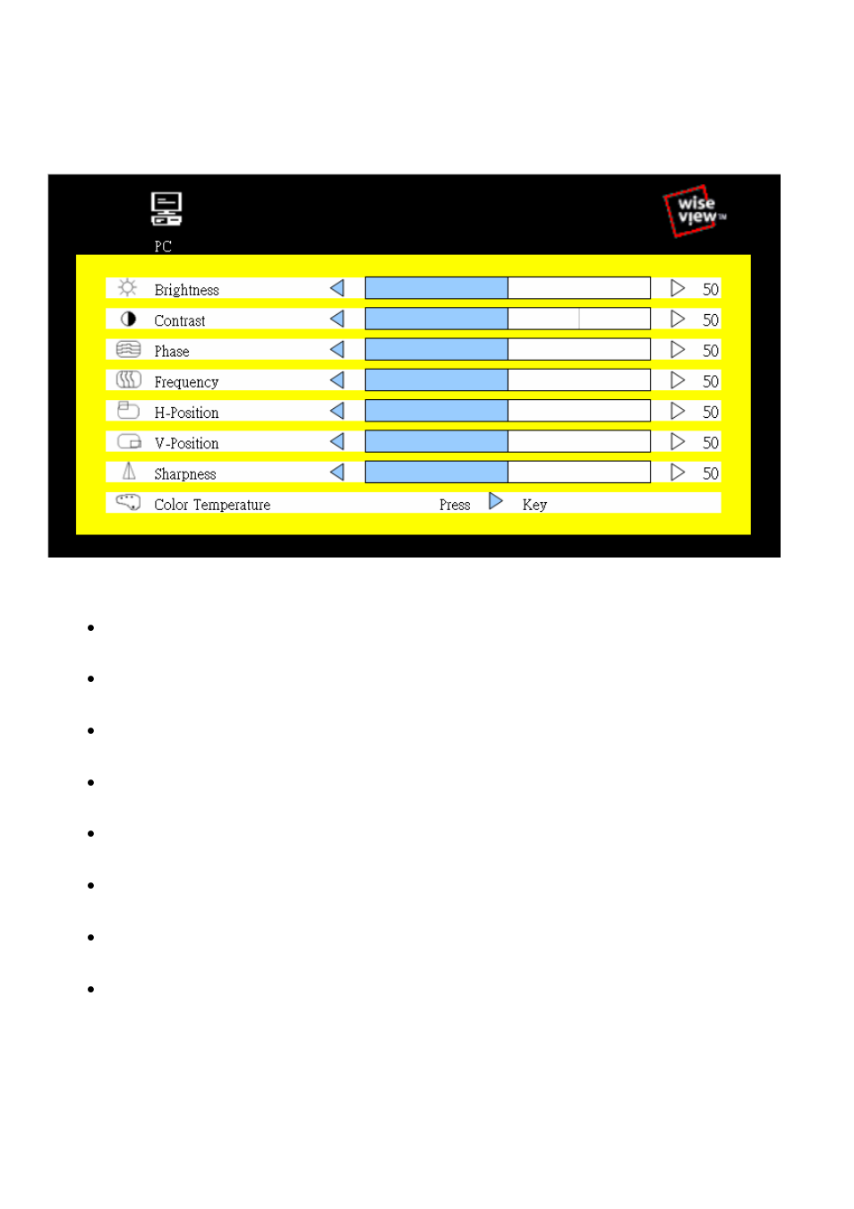 Customizing the settings | Rackmount Solutions RKP241x-208KVM User Manual | Page 8 / 25