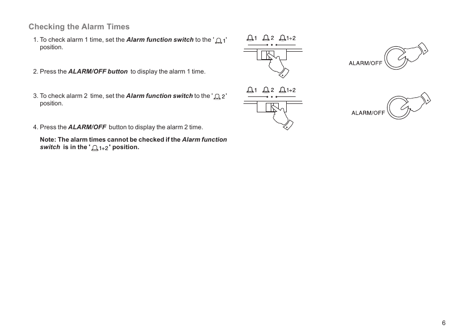 Checking the alarm times | Roberts Radio CR9931 User Manual | Page 7 / 12