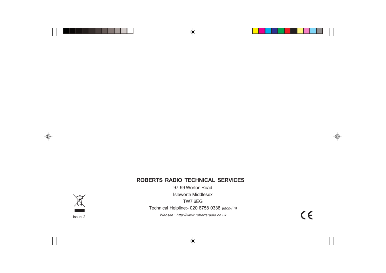 Roberts radio technical services | Roberts Radio CR9977 User Manual | Page 24 / 24