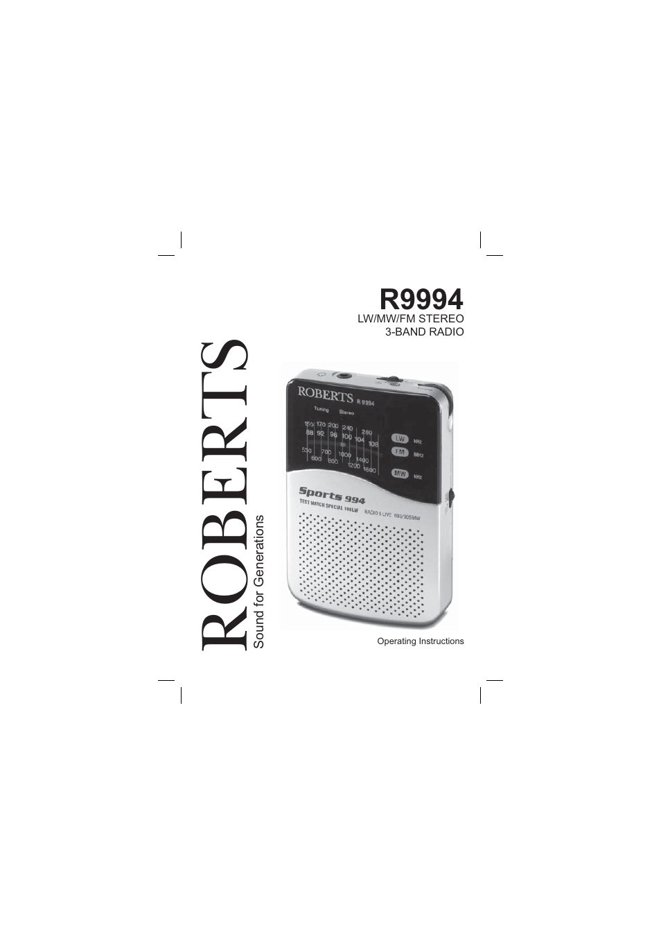 Roberts Radio R9994 User Manual | 12 pages