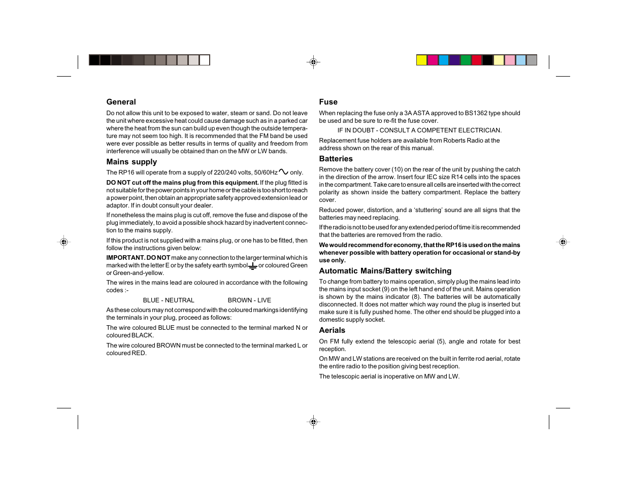 Roberts Radio RP16 User Manual | Page 4 / 8