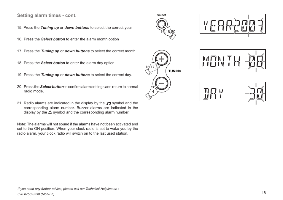 Setting alarm times - cont | Roberts Radio CRD-51 User Manual | Page 19 / 32