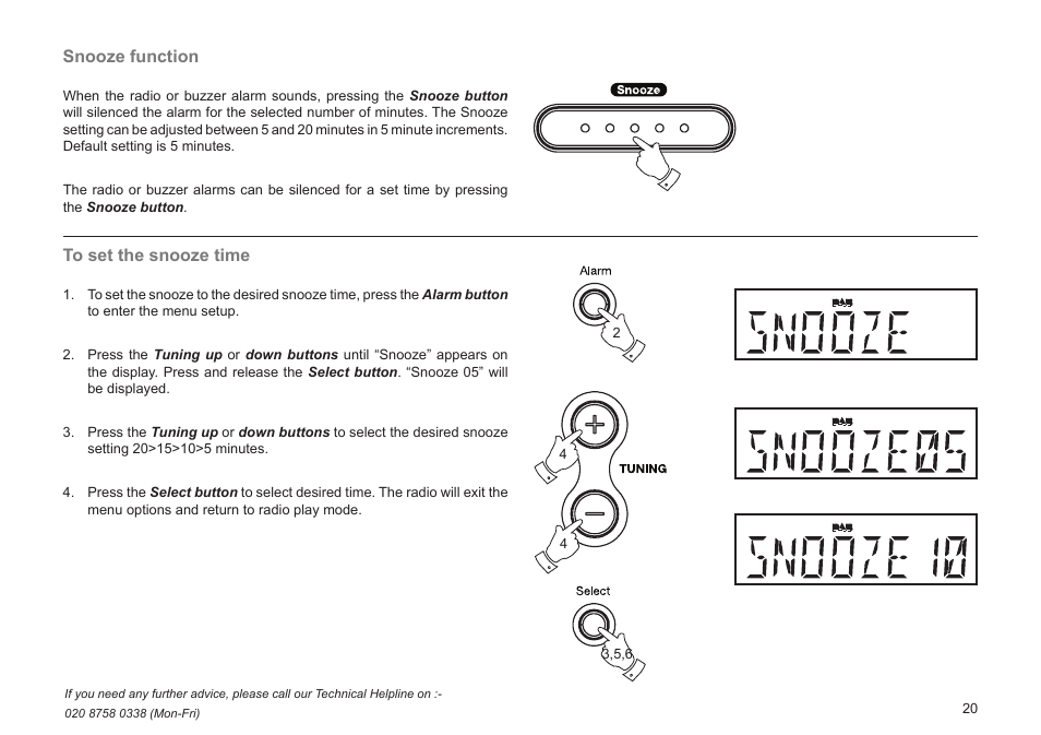 Snooze function | Roberts Radio CRD-51 User Manual | Page 21 / 32