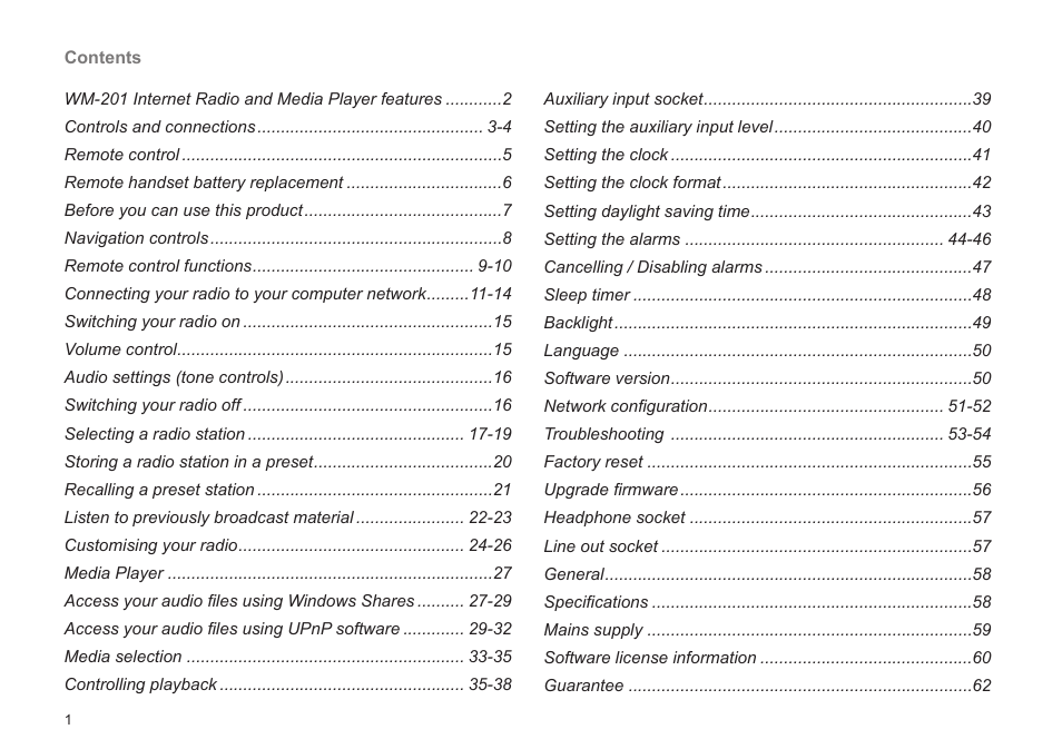 Roberts Radio WM201 User Manual | Page 2 / 64