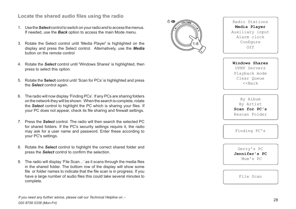 Locate the shared audio ﬁles using the radio | Roberts Radio WM201 User Manual | Page 29 / 64