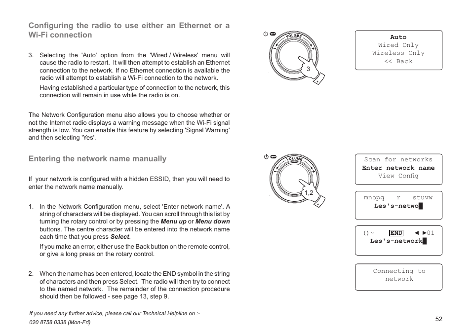 Entering the network name manually | Roberts Radio WM201 User Manual | Page 53 / 64