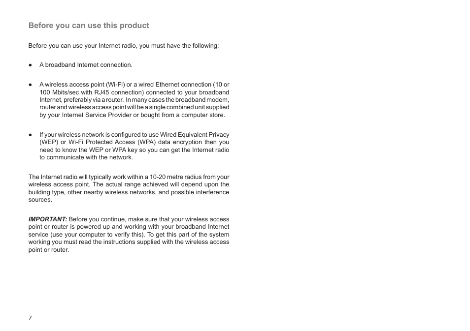 Before you can use this product | Roberts Radio WM201 User Manual | Page 8 / 64