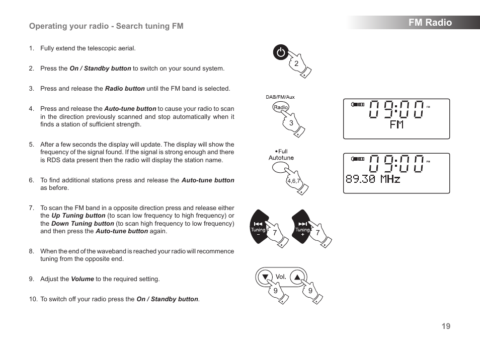 Fm radio | Roberts Radio MP-43 User Manual | Page 21 / 52