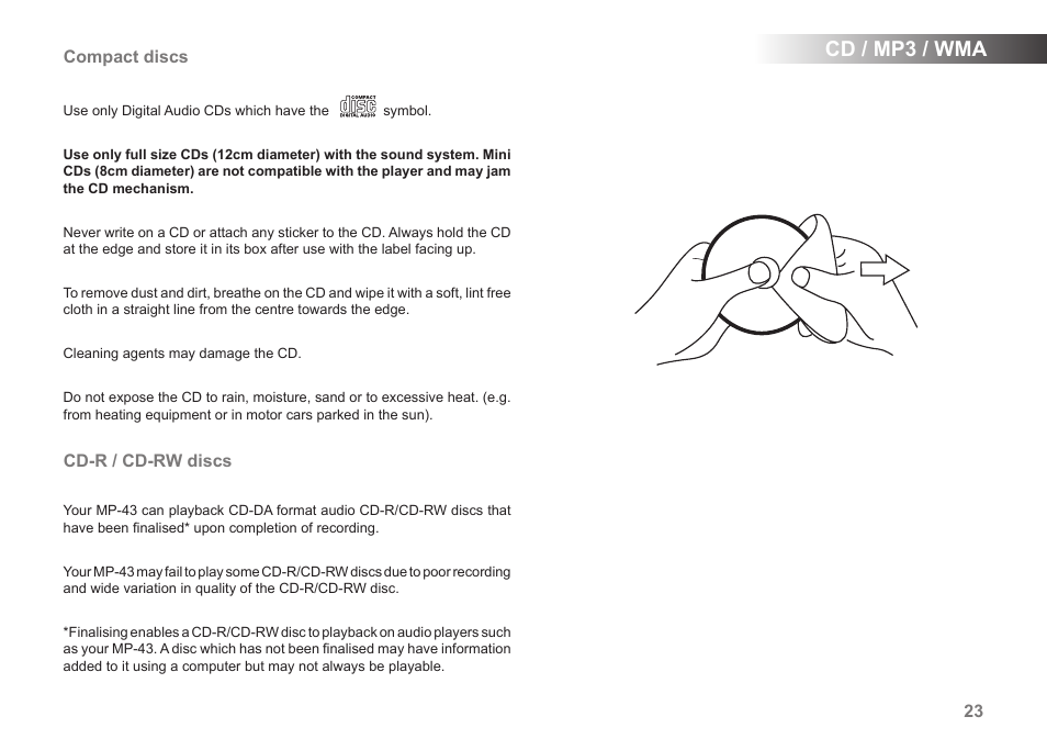 Cd / mp3 / wma | Roberts Radio MP-43 User Manual | Page 25 / 52