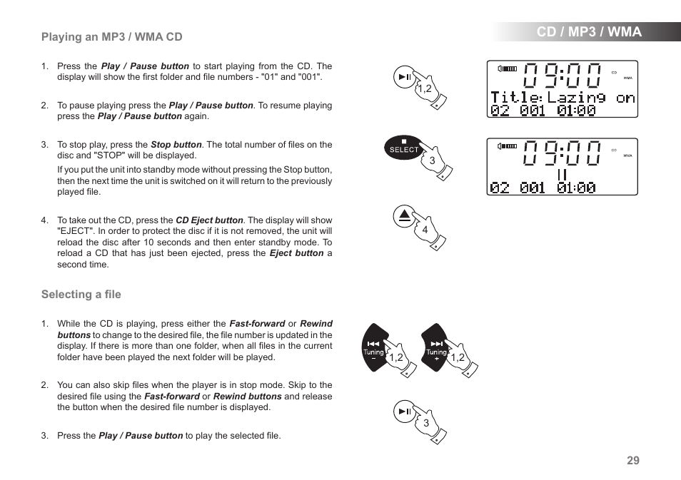 Cd / mp3 / wma | Roberts Radio MP-43 User Manual | Page 31 / 52