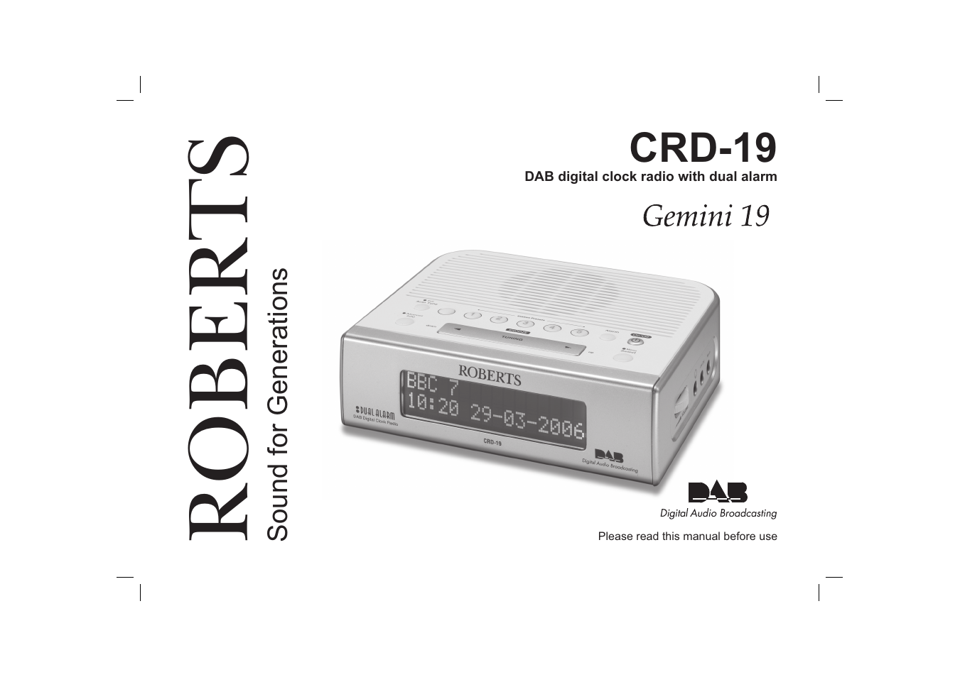 Roberts Radio Gemini 19 CRD-19 User Manual | 28 pages