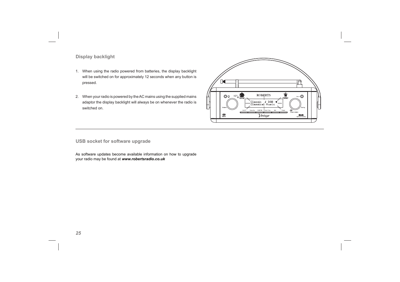 Roberts Radio Vintage User Manual | Page 26 / 28