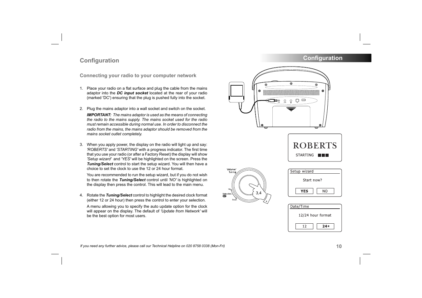 Confi guration | Roberts Radio 105 User Manual | Page 11 / 76