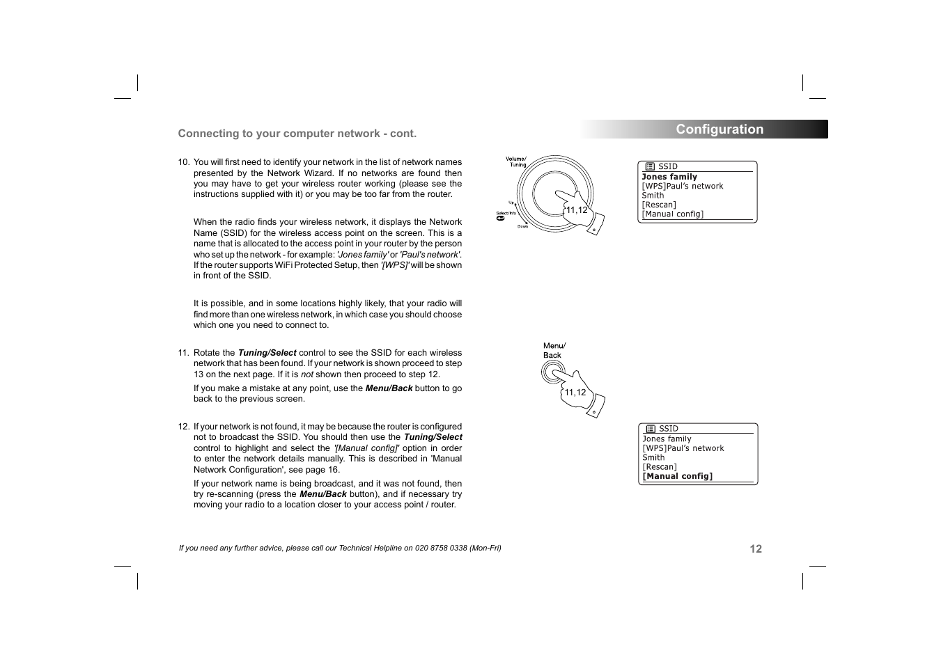 Confi guration | Roberts Radio 105 User Manual | Page 13 / 76