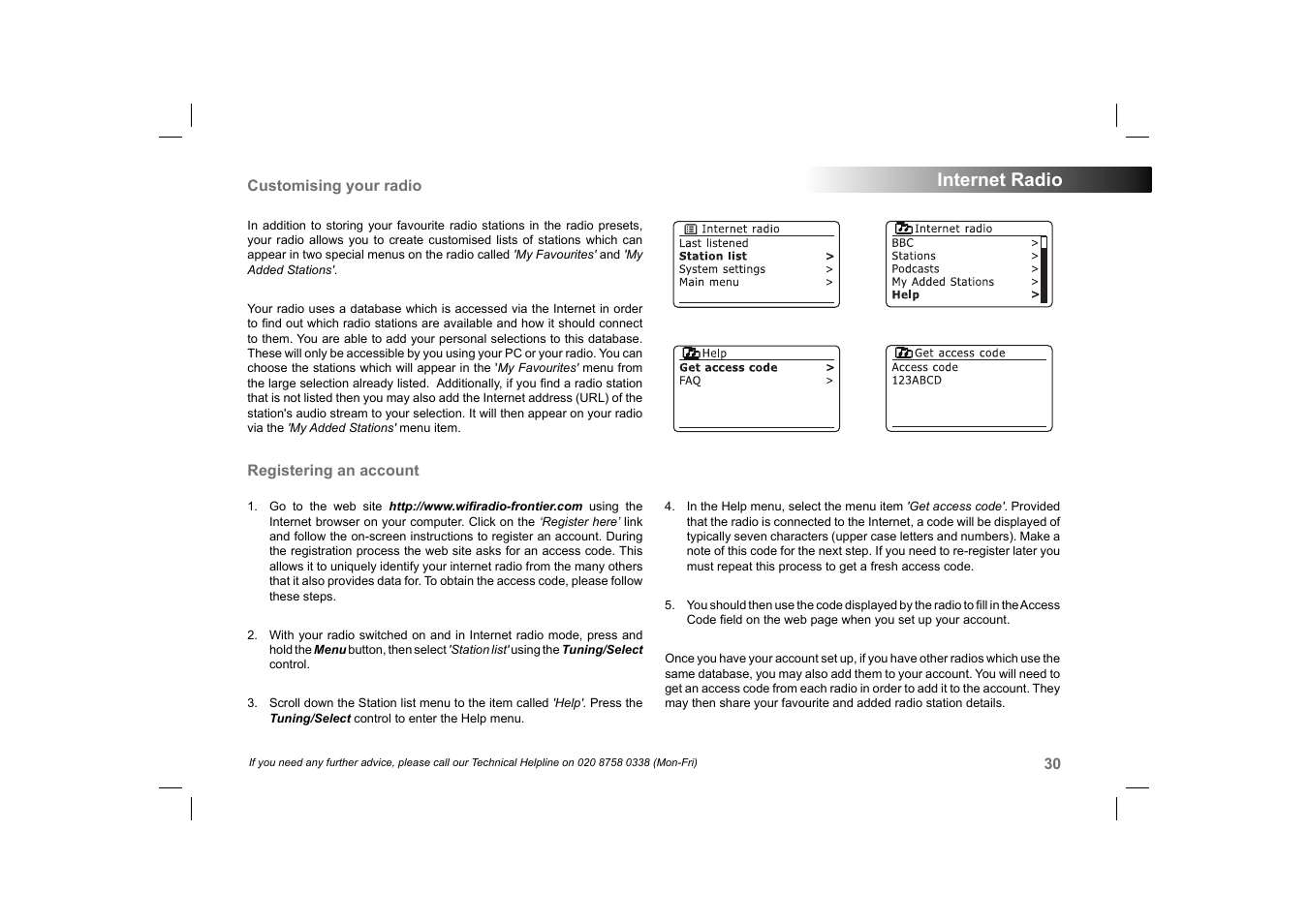 Internet radio | Roberts Radio 105 User Manual | Page 31 / 76