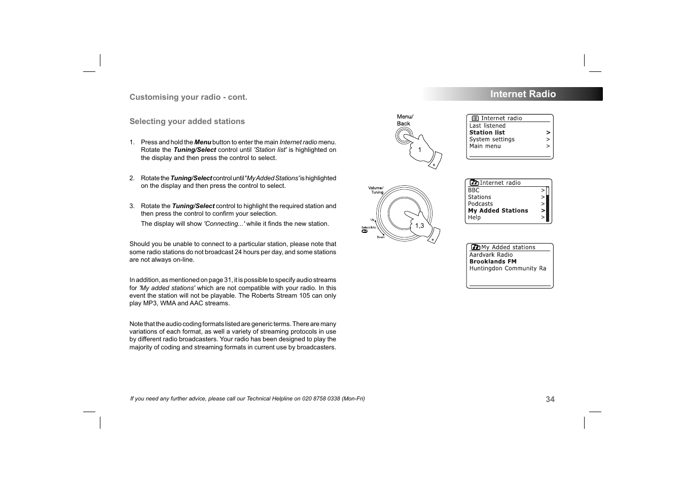 Internet radio | Roberts Radio 105 User Manual | Page 35 / 76